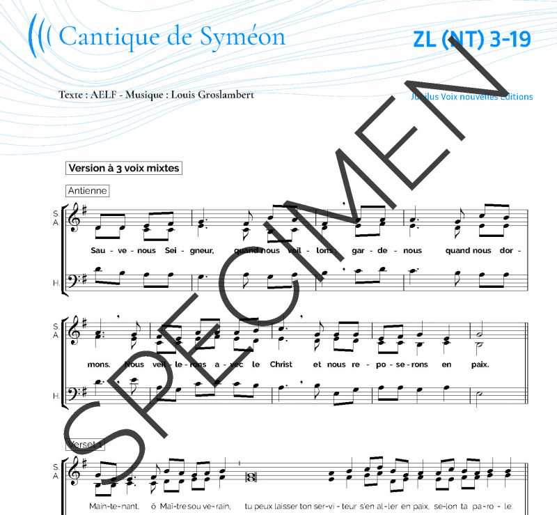 NT 3 - Cantique de Syméon - Groslambert