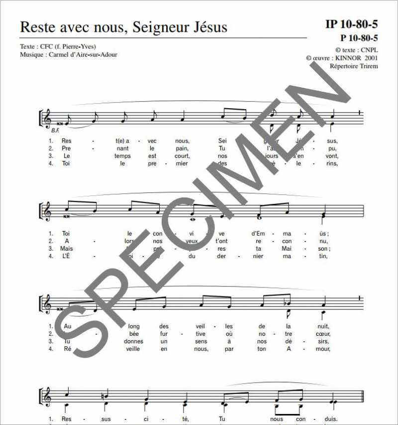 Reste avec nous, Seigneur Jésus